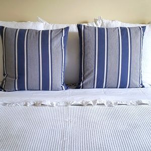 Pair of Pottery Barn Bay Stripe Euro Pillow Covers